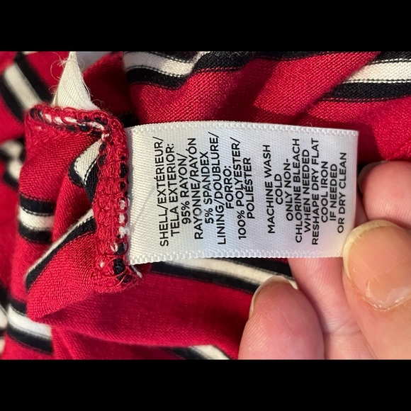 LOFT-Large Sleeveless red Striped Dress - Picture 5 of 5